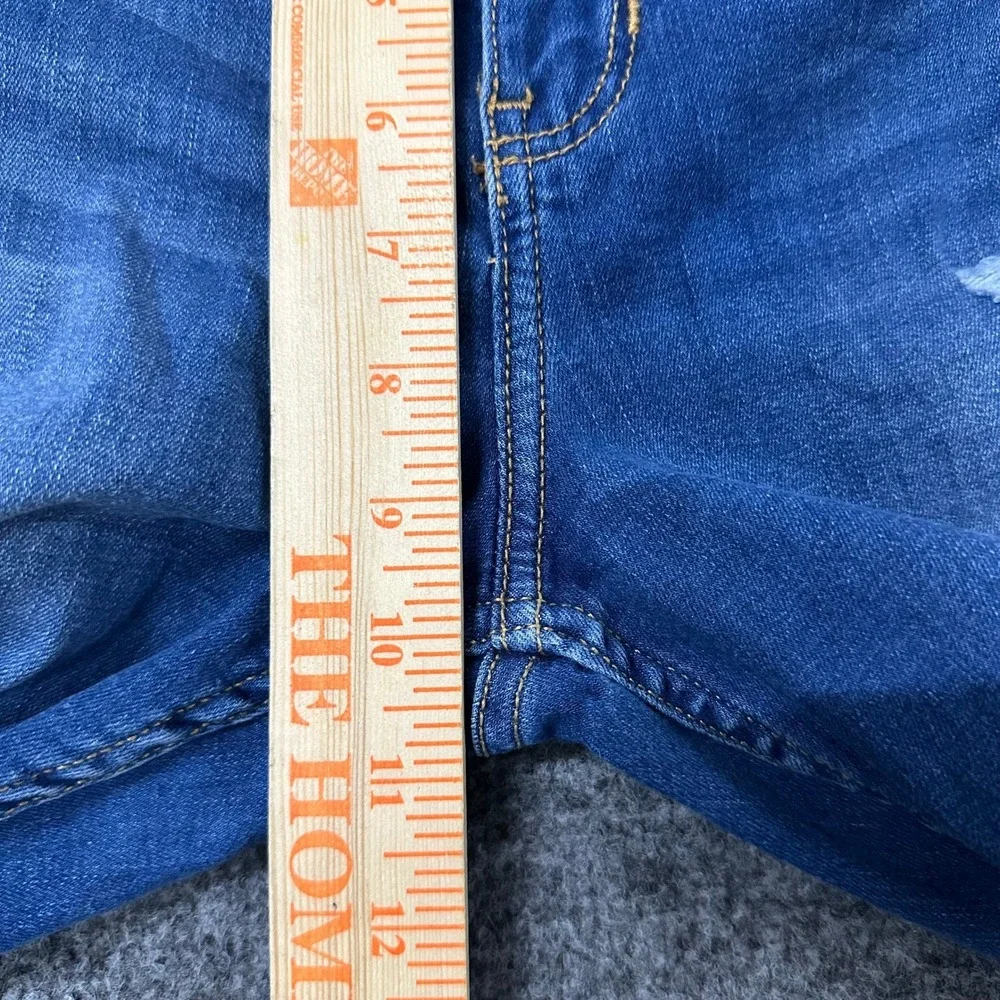 Hollister Jeans Womens Size 13L Blue High Rise Super Skinny Distressed Viscose